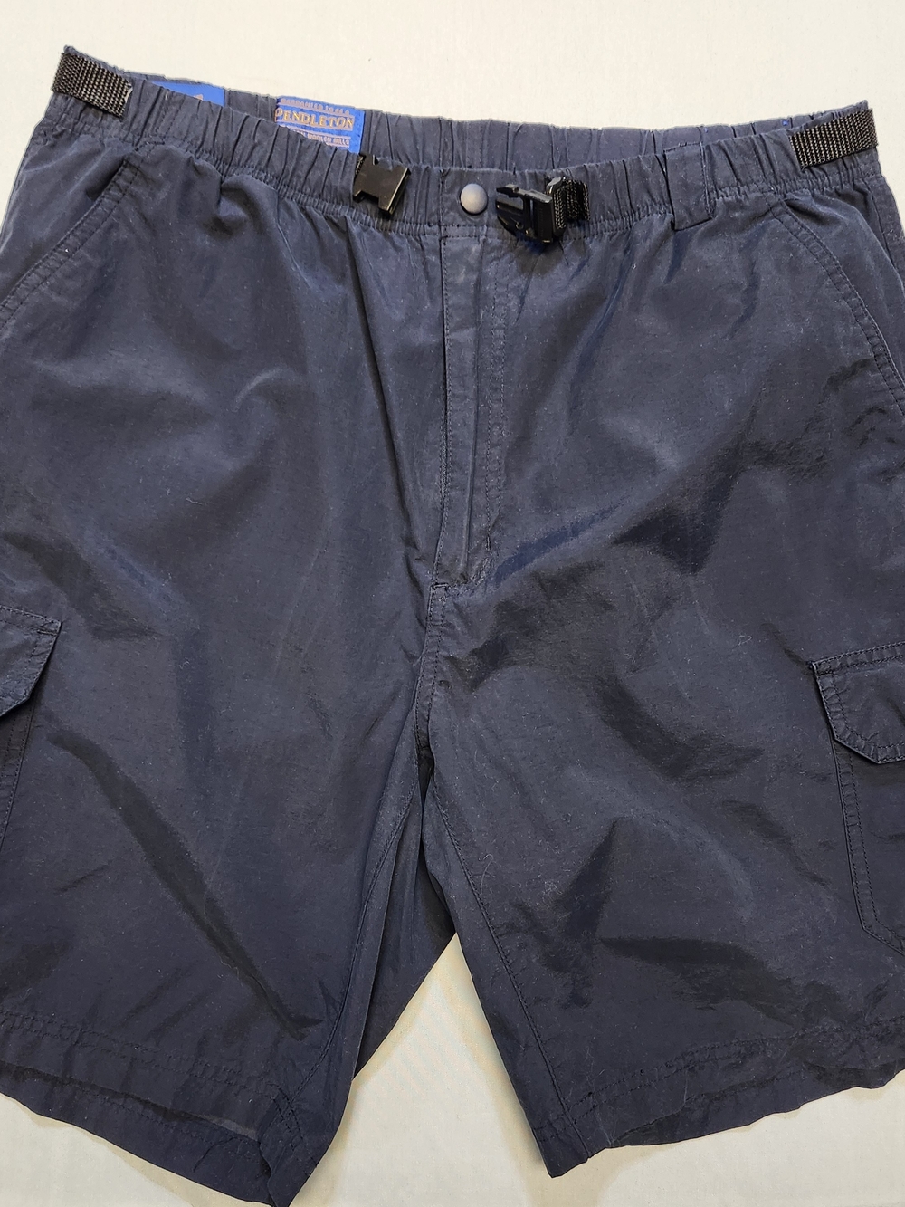 Pendleton Vintage Shorts 90s Mens Cargo Navy Blue Cotton Nylon Buckle Gorpcore M